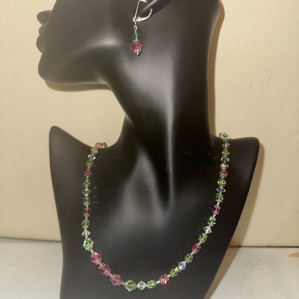 Peridot & Rose Swarovski Crystal Set